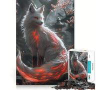 Puzzle difficile Sakura Kitsune Fox per adulti, 1000 pezzi, migliora la memoria, rilassa la mente, bordi netti, elegante regalo (50x75cm)