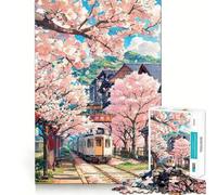 Puzzle difficile "Sakura Station" per adulti, 1000 pezzi, stimolante per la memoria, rilassante, taglio liscio, classico, regalo (50x75cm)