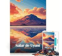 Puzzle difficile Salar de Uyuni al tramonto per adulti, 1000 pezzi, gioco di logica e abilità, per tutta la famiglia, taglio preciso, arte da collezione (38x26cm)