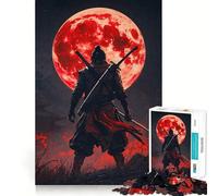 Puzzle difficile Samurai Blood Moon per adulti, 1000 pezzi, gioco di intelletto, momento di relax, taglio di qualità, (38x52cm)