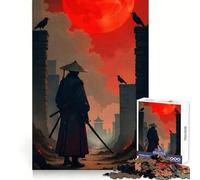 Puzzle difficile Samurai Blood Moon per adulti, 1000 pezzi, gioco di intelletto, momento di relax, taglio di qualità, (50x75cm)