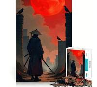Puzzle difficile Samurai Blood Moon per adulti, 1000 pezzi, gioco di intelletto, momento di relax, taglio di qualità, (50x75cm)
