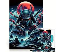Puzzle difficile Samurai Blood Moon per adulti, 1000 pezzi, gioco di logica fine, divertente e rilassante, bordi precisi, regalo pensato (38x26cm)