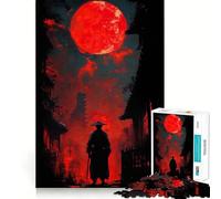 Puzzle difficile Samurai Moon Giappone per adulti, 1000 pezzi, gioco di logica fine, divertente e rilassante, bordi precisi, regalo pensato (38x26cm)