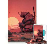 Puzzle difficile Samurai Tramonto per adulti, 1000 pezzi, stimola la memoria, rilassante, taglio liscio, classico, regalo (38x26cm)