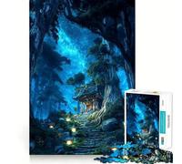 Puzzle difficile "Sentiero di lanterne e stelle" per adulti, 1000 pezzi, gioco di logica, semplice e divertente, taglio di precisione, regalo di Natale (50x75cm)