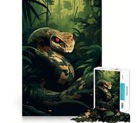 Puzzle difficile "Serpente nella giungla" per adulti, 1000 pezzi, migliora la memoria, rilassa la mente, bordi netti, elegante regalo (50x75cm)