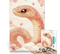 Puzzle difficile "Serpente tra i ciliegi in fiore" per adulti, 1000 pezzi, sfida mentale, svago rilassante, taglio preciso, regalo memorabile (50x75cm)