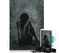 Puzzle difficile Silhouette in grigio per adulti, 1000 pezzi, gioco di logica, legame familiare, taglio di precisione, calda sorpresa 38x26cm