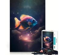 Puzzle difficile Space Fish per adulti, 1000 pezzi, migliora la memoria, rilassa la mente, bordi netti, elegante regalo (38x52cm)