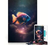 Puzzle difficile Space Fish per adulti, 1000 pezzi, migliora la memoria, rilassa la mente, bordi netti, elegante regalo (50x75cm)