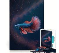 Puzzle difficile Space Fish per adulti, 1000 pezzi, migliora la memoria, rilassa la mente, bordi netti, elegante regalo (50x75cm)