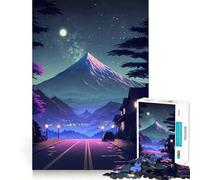 Puzzle difficile "Strada di montagna notturna" per adulti, 1000 pezzi, stimolante per la mente, divertente, con bordi precisi, idea regalo creativa (38x52cm)