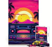 Puzzle difficile Synthwave per adulti, 1000 pezzi, gioco di logica stimolante, ideale per momenti di condivisione, bordi trasparenti, regalo perfetto (38x26cm)