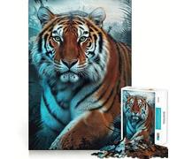 Puzzle difficile "Tigre nella giungla" per adulti, 1000 pezzi, gioco intelligente, divertimento casual, taglio preciso, regalo artistico 38x26cm