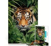 Puzzle difficile "Tigre nella giungla" per adulti, 1000 pezzi, stimolante, rilassante, con dettagli nitidi e unici 50x75cm