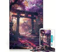 Puzzle difficile Torii Gate giapponese Sakura per adulti, 1000 pezzi, stimola la memoria, calma, evasione, bordi stretti, regalo speciale 50x75cm