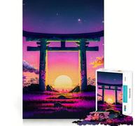 Puzzle difficile Torii Gate Sunset per adulti, 1000 pezzi, giocattolo intelligente, divertimento casual, taglio preciso, regalo artistico 38x52cm
