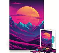 Puzzle difficile Tramonto Rosso per adulti, 1000 pezzi, gioco intellettuale, momento di relax, taglio di qualità, (38x52cm)