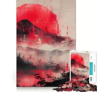 Puzzle difficile "Tramonto Samurai" per adulti, 1000 pezzi, gioco di logica e abilità, per tutta la famiglia, con intagli precisi, da collezione (50x75cm)