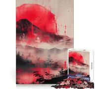 Puzzle difficile "Tramonto Samurai" per adulti, 1000 pezzi, gioco di logica e abilità, per tutta la famiglia, con intagli precisi, da collezione (50x75cm)