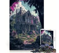 Puzzle difficile "Villa invasa dalla vegetazione" per adulti, 1000 pezzi, memory foam, facile da assemblare, immagine rilassante, regalo artistico (50x75cm)