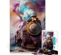 Puzzle difficoltoso con locomotiva retrò per adulti, 1000 pezzi, rompicapo rilassante, arte da assemblare, regalo speciale (38x26cm)