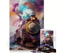Puzzle difficoltoso con locomotiva retrò per adulti, 1000 pezzi, rompicapo rilassante, arte da assemblare, regalo speciale (38x26cm)