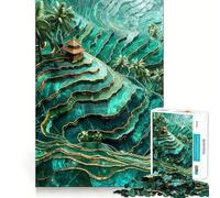 Puzzle difficoltoso Kintsugi con motivo a terrazze di riso, 1000 pezzi, per adulti, ideale per attività rilassanti e distensive, regalo speciale (38x26cm)