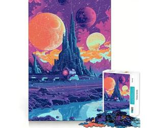 Puzzle difficoltoso "Luci spaziali" per adulti, 1000 pezzi, rompicapo rilassante, arte da assemblare, regalo speciale (38x52cm)