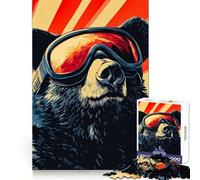 Puzzle difficoltoso "Retro Bear Vibes" per adulti, 1000 pezzi, gioco di logica e abilità, per tutta la famiglia, con intagli precisi, oggetto da collezione (50x75cm)