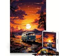 Puzzle difficoltoso "Retro VW Bus Mountain Ride" per adulti, 1000 pezzi, gioco di logica fine, divertente e rilassante, bordi precisi, regalo pensato (38x26cm)