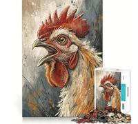 Puzzle digitale con gallo che canta, 1000 pezzi, per adulti Rafforza la memoria, divertente e di qualità, con bordi eleganti Regalo perfetto (50x75cm)