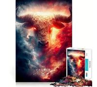 Puzzle digitale con il segno zodiacale del Toro per adolescenti, 1000 pezzi, puro gioco di logica, tranquillo, calmo, pulito, decorazione da parete 38x26cm