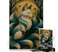 Puzzle digitale con volpe a nove code, 1000 pezzi, per adulti, gioco di logica, divertente da giocare insieme, bordo premium, regalo elegante (38x52cm)
