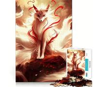 Puzzle digitale con volpe a nove code per ragazzi, 1000 pezzi, gioco di intelletto, evasione rilassante, taglio di qualità, regalo stagionale (38x26cm)