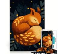 Puzzle digitale con volpe addormentata per adolescenti, 1000 pezzi, gioco per esercizi mentali, attività per la casa, taglio di precisione, decorazione murale 38x52cm