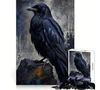 Puzzle digitale "Corvo appollaiato su una roccia" da 1000 pezzi per ragazzi, gioco di logica, ideale per momenti di relax, con taglio preciso e pezzo da collezione (50x75cm)