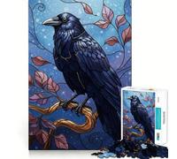 Puzzle digitale "Corvo su ramo" da 1000 pezzi per ragazzi, gioco di logica fine, facile da usare, bordi puliti, regalo per le festività (38x26cm)