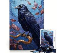 Puzzle digitale "Corvo su ramo" da 1000 pezzi per ragazzi, gioco di logica fine, facile da usare, bordi puliti, regalo per le festività (38x26cm)