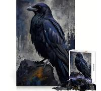 Puzzle digitale da 1000 pezzi con corvo appollaiato su una roccia, ideale per ragazzi, gioco di gruppo, attività creative e regalo classico (38x52cm)