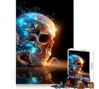 Puzzle digitale da 1000 pezzi con teschio e tentacoli di polpo, ideale per ragazzi, stimola la creatività, divertente e rilassante, perfetto come regalo di Natale 50x75cm