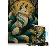 Puzzle digitale da 1000 pezzi con volpe a nove code per adulti, gioco interattivo da comporre insieme, regalo stagionale (38x26cm)
