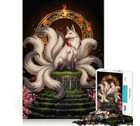 Puzzle digitale da 1000 pezzi con volpe a nove code per ragazzi, gioco di logica e abilità, morbido, rilassante, taglio preciso, regalo prezioso (38x52cm)