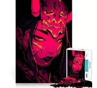 Puzzle digitale da 1000 pezzi "Donna con maschera Oni" per adolescenti,gioco di abilità mentale,taglio laser per un incastro perfetto,rilassante attività di gruppo al chiuso (38x26cm)