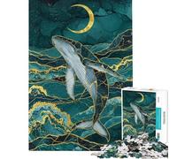 Puzzle digitale da 1000 pezzi per adulti con balena sotto la luna ideale per il relax Gioco impegnativo perfetto come regalo di compleanno o per occasioni speciali (dimensioni 50x75cm)