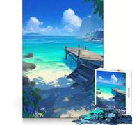 Puzzle digitale da 1000 pezzi "Spiaggia tropicale con molo" per adolescenti, ideale per stimolare la mente, rilassare e godersi il tempo libero Taglio preciso Un regalo perfetto (50x75cm)