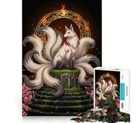 Puzzle digitale di volpe a nove code, difficile da realizzare, per adulti, 1000 pezzi, gioco di logica, semplice e divertente, taglio di precisione, regalo di Natale (50x75cm)