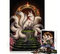 Puzzle digitale di volpe a nove code, difficile da realizzare, per adulti, 1000 pezzi, gioco di logica, semplice e divertente, taglio di precisione, regalo di Natale (50x75cm)