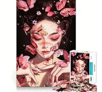 Puzzle digitale "Donna con farfalle" da 1000 pezzi,gioco cognitivo divertente,struttura a incastro precisa,attività per rafforzare i legami affettivi con i propri cari (50x75cm)